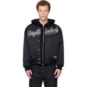[해외] 네이버후드 블랙 베이스볼 보머 재킷 252TSNH-JKM04 BLACK