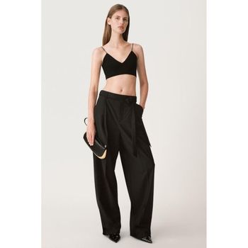[해외] 우먼 ZARA 자라 50TH ANNIVERSARY 울 블렌드 트라우저스 바지 팬츠 벨트 - 블랙 10985710