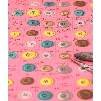 퀼트스타 유와 코튼셔팅 스즈코 코세키 버튼쉬트_핑크 (30021)