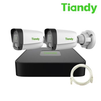 티앤디 2MP 200만화소 고화질 네트워크 CCTV 자가설치 세트 실외 2대 하드미포함