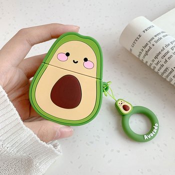 에어팟 에어팟2 차이팟 충전 케이스 실리콘 러블리 과일 아보카도 딸기 입체 캐릭터 키링 고리줄 세트