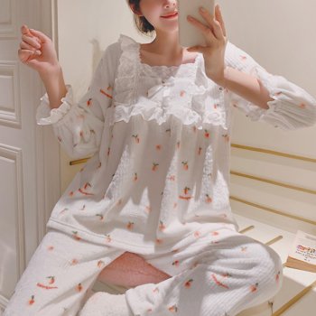 미즈큐즈 / [갬성모드] 블랑블랑 피치 레몬 프릴 레이스 극세사