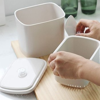 압축형 음식물 분리수거통 미니 2리터 주방 쓰레기통 ECOCO 오륜산업 물빠짐 압축