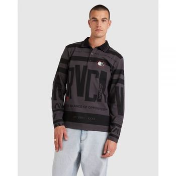 [해외] RVCA 남성용 올 브랜드 폴로 긴팔 셔츠 - 워시드 블랙 7947528