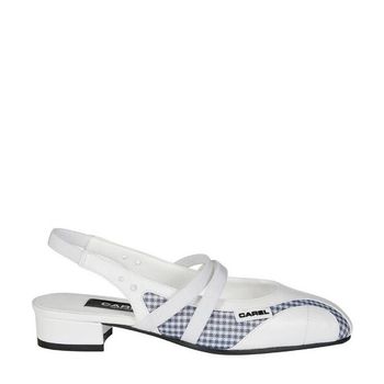 [해외] Carel 우먼 Peachy 깅엄 디테일 Slingbacks Brand Size 35 ( US 4 ) 332726-ECO 나파 TISSU VICK