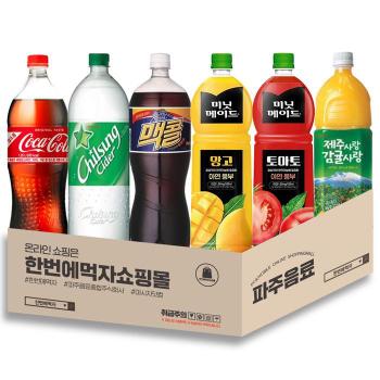 1.25~1.5L 음료수 각 1개 / 코카콜라 업소+칠성사이다 업소+맥콜+미닛 망고+미닛 (S43929395)