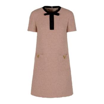 Valentino 리본 디테일 크루넥 미니 드레스 8B3VAJD39VM C6S TP976561256