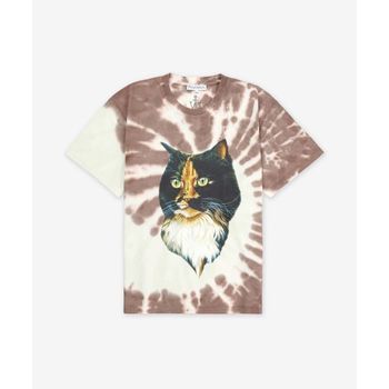 J.W.ANDERSON 캣 프린트 타이다이 반소매 티셔츠 - 토바코 JT0237PG1510619 147054491