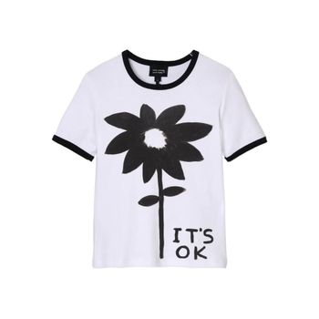 [해외] 25 FW  플라워 프린트 링거 티셔츠 2F5RTP019C42101 TP442811499 145072730