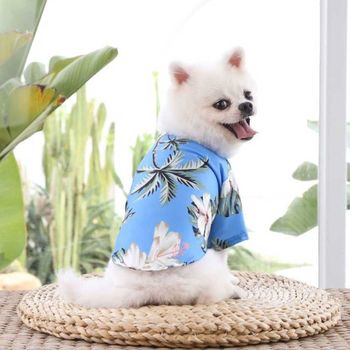 강아지 부드러운 시원한 여름 여행 셔츠 인생샷 패션