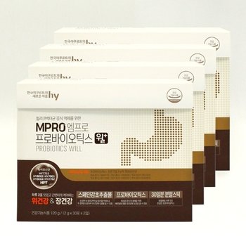 hy 한국야쿠르트 엠프로 프로바이오틱스 윌 플러스 2g x 60포 x 4박스