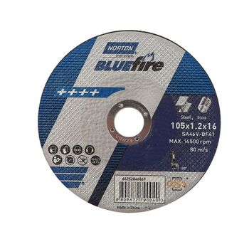 노튼 YM58HM10 절단석 보급형 4 (105mmx1.2Tx16) -블루파이어 ABR-TW-C037 25장 그라인더날