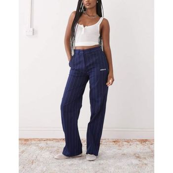 우먼  오리지날 트라우저 바지 인 네이비 핀스트라이프 10419685 130157035