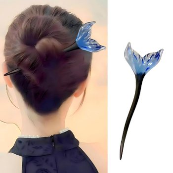 [해외] vipmofan 블루 그라데 투명 인어 꼬리 1 책 헤어핀 무광택 <b>흑축</b> 정리 머리
