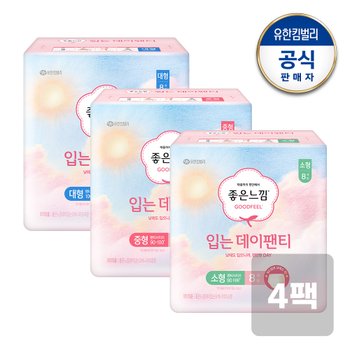 좋은느낌 입는데이팬티 소/중/대 생리대 8매x4팩