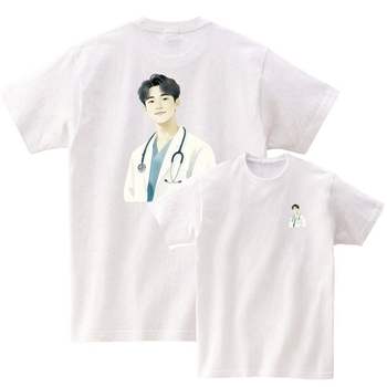 반팔티앞뒤 남녀공용 직업 의사 수채화 AI 이미지 다양한색상 전사