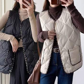 여성 PU98PG66 데일리 퀄팅 누빔 패딩 베스트 조끼 URK-259