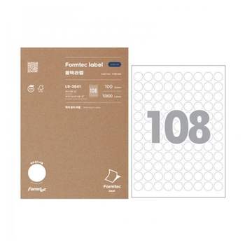 (폼텍) CK60HV65 라벨지 LS-3641 108칸 분류표기용/100매/원형20mm 박스(10개입)