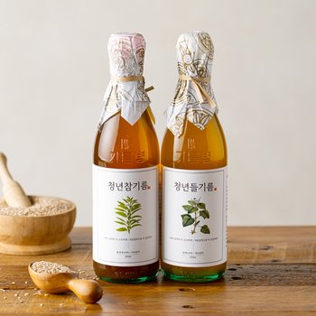 저온압착 100%통참깨 청년참기름350ml x 2병 외