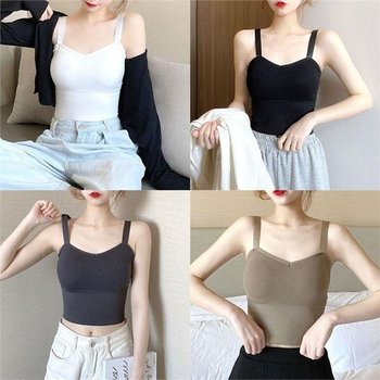 [오노마] ONM 여성 민소매 크롭탑 패드 탈부착 몸매예쁜 튜브탑 (9997299)
