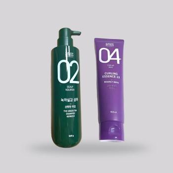 [아모스] 아모스 녹차실감 샴푸 지성 500g+컬링 에센스 2x 150ml 2세트 (S53141190)