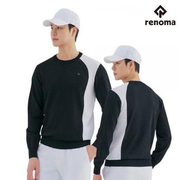 레노마 골프 남성 골프 봄 라인 배색 스카시 로고 패턴 라운드 니트 RMSRN-1206 CA3843617
