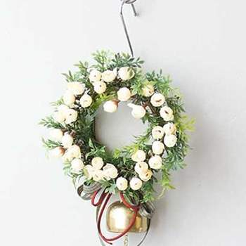 베이비로즈 WIF488A7 도어벨 크림아이보리 조화 현관종 리스