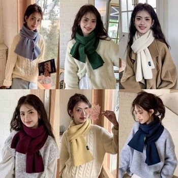 어텀 단색 무지 니트 머플러 가을 겨울 울 여성 방한 (KYR-WD10775)