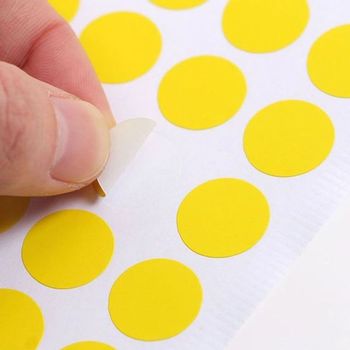 16mm 870FJW75 컬러 원형 스티커 60매 (옐로우) 설문조사 GWM