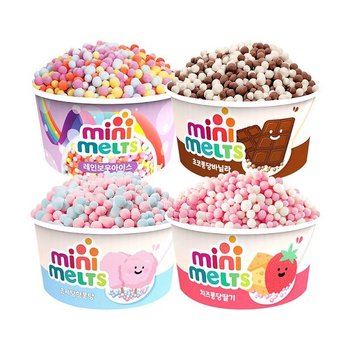 (G)미니멜츠 구슬아이스크림 50g*18개(레인보우,초코바닐라,치즈딸기,솜사탕)