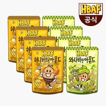 (주)길림양행 [본사직영] 시즈닝  아몬드 40g 8봉 세트(허니버터 4봉+와사비맛 4봉)