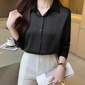 오피스룩 하객룩 아영 심플한 여성 새틴 셔 여자 셔츠 (52192949)
