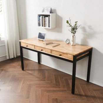 프리랜서 재택근무용 1500 원목 철제 책상 사무실 개인용 고등 초등생 스웨덴 거실 큰