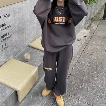 하우스톤 레터링 맨투맨 조거 트레이닝 세트