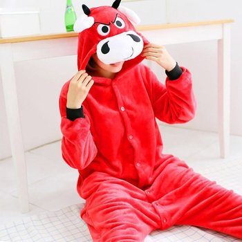 성난황소 동물잠옷 코스프레 커플 극세사 파자마_AP70