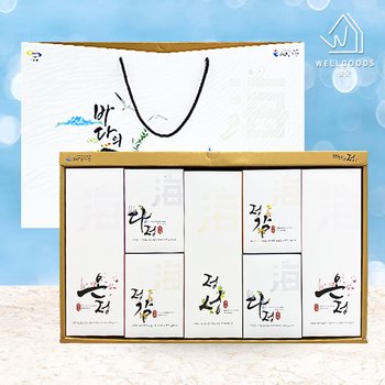 [웰굿]부산 기장 특상품 바다소리 선물세트 4호(미역150gx2,다시마120g,대멸200g,중멸200g,소멸200g,세멸200g)