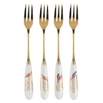 [해외] 독일 포트메리온 포크 세트 Sara Miller London Chelsea Cake Forks Set of 4 Ceramic Multi-Col
