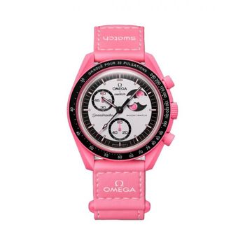 [해외] Swatch x Omega Biocreamic MoonSwatch Mission To The Pink Moonphase 스와치 x 오메가 바이오