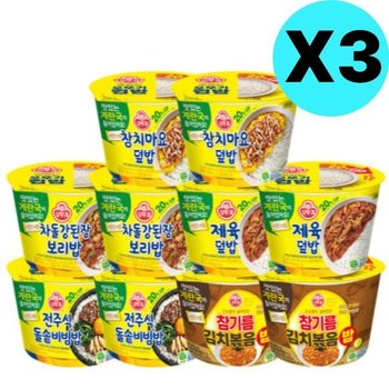 오뚜기 참치마요 차돌 제육 돌솥 비빔밥 김치볶음 X6 (42591314)
