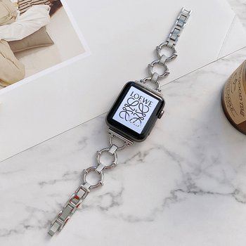 [수나르]애플워치11 10 9 8 7 6 SE 5 4 3 2 1 울트라 호환 스테인리스 스틸 포인트링 메탈 시계줄 스트랩