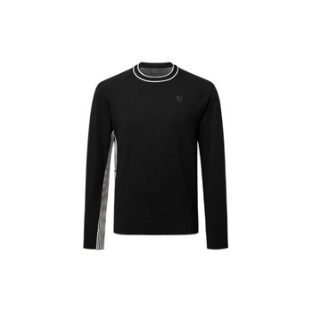풋조이골프긴팔 VQA RHRFJ41378 스트라이프 로고 니트 풀오버 Black