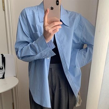 CCH3207여자 카라넷 오버핏 데일리 베이직 소라 셔츠_18155689_597559