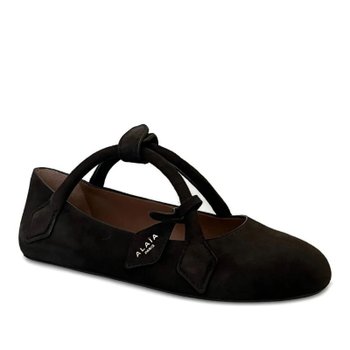 [해외] [해외배송] 알라이아 앵클 스트랩 노트 스웨이드 발레리나 플랫 AA3A1011C0C05 733 BRUN FONCE