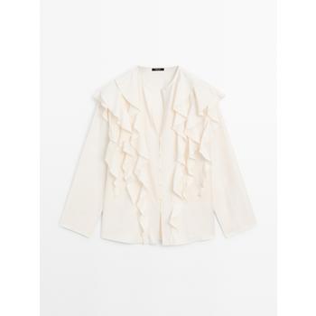 [해외] 마시모두띠 플라운스 플루이드 블라우스 Weiss 5150/750