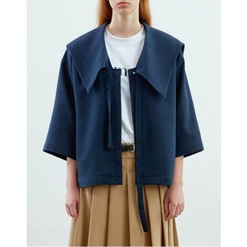 [MOMEN] Sailor Collar Shirt Jacket - Navy_XMTNLYFA41156