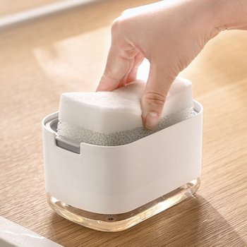 펌프식 원터치 세제 디스펜서(화이트) 주방 세제용 기세 제통 주방세 펌프식세 펌핑세