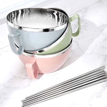 손잡이 다용도 볼 소스 시리어 파스타 스텐 그릇 씨리얼볼 죽그릇 수프볼 과일볼 손잡이볼