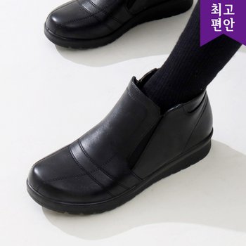 3.5cm 국내생산 바닥 털안감 넓은볼 가볍고 편안한 방한 스티치 앵글부츠 미끄럼방지창 112310