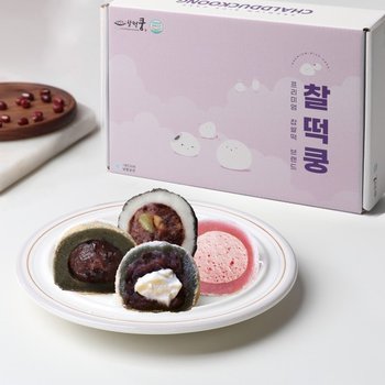 [박참봉찰떡쿵]왕 찹쌀떡 모음 (딸기크림치즈팥쑥인절미흑임자견과) 12개입 720g / 모찌