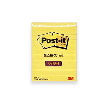 3M 포스트잇 강한점착용 그리너노트657 라인 그리움노랑(K/A)